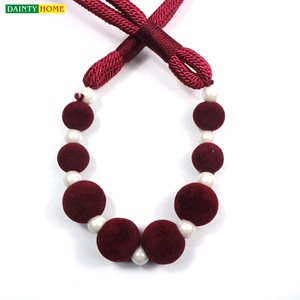 Nouveau Design Velours Perles Type Boule Suspendue Crochet Cravate Accessoire En Gros Moderne Rideau Gland - Product Image 6