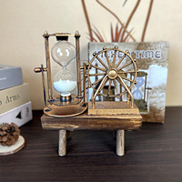 Rétro grande roue sable sablier ornements créatif étudiant cadeau décoration de la maison artisanat Design moderne bois matériel