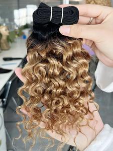 Extensions de Cheveux Humains Remy Ondulés Effet Mouillé 12 Pouces, Couleur Ombrée 1B 27 Noir Blond Miel <span class=keywords><strong>Bobbi</strong></span> - Product Image 5