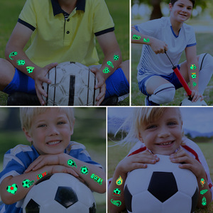 Set de 10 Pegatinas de Tatuajes Luminosos de Fútbol Jack&Sunny, Papel de Transferencia por Agua para Torneos de Clubes, <span class=keywords><strong>Celebraciones</strong></span> de Aficionados, Fiestas - Product Image 3