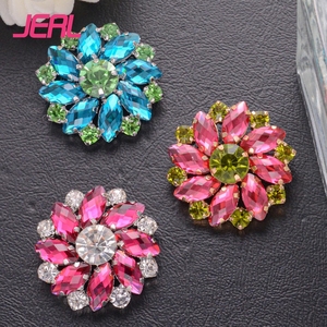 Sang Trọng Hướng Dương Hai Lớp Kim Cương Nút 27Mm Sao Thạch Kim Loại Logo Cho Thời Trang Quần Áo Túi Giày Phụ Kiện - Product Image 1