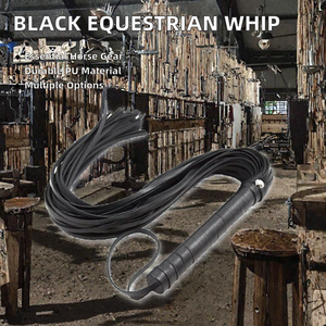 Fouet d'équitation noir, fouet d'entraînement pour chevaux, pour l'équitation et les courses - Product Image 2