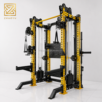 ZY Commercial Smith Machine Functional Trainer avec double pile de poids de 75 kg, Crossover à câbles, Power Rack, Équipement de gym
