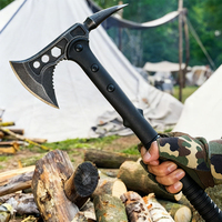 Hache tactique multifonctionnelle pour la survie en jungle, la randonnée, la fuite en forêt, les situations d'urgence et le camping