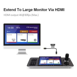YCV-41BP <span class=keywords><strong>4k</strong></span> Mạng Bàn phím 4D phím điều khiển Điều khiển 10.1 inch màu LCD hiển thị video Switcher IP PTZ máy ảnh điều khiển - Product Image 6