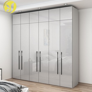 Armadio Moderno Autoportante <span class=keywords><strong>in</strong></span> <span class=keywords><strong>Legno</strong></span> per Camera da Letto con Finitura Lucida UV e Combinazione di Armadietti - Product Image 1