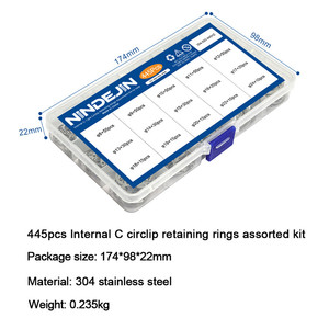 NINDEJIN Kit de bagues de retenue en acier inoxydable 304, style fendu, type C, pour trous - Product Image 4