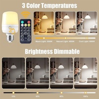 Télécommande USB rechargeable portable avec aimant RGB et 3CCT LED Ampoule d'urgence