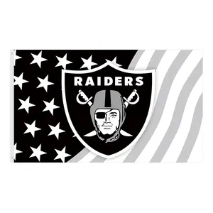 Fast shipping NFL Oakland Raiders Stars and Stripes Flag Banner 3x5 FT 100D polyester Flags