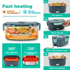 Boîte à <span class=keywords><strong>lunch</strong></span> électrique chauffante multifonctionnelle en plastique grande capacité pour employés de bureau <span class=keywords><strong>12V</strong></span> 24V isolée et détachable - Product Image 4