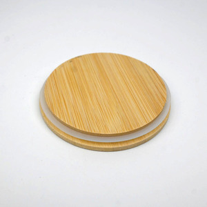 Boîte de rangement cylindrique en métal pour cuisine, avec couvercle en bambou imprimé sur mesure, finition mate, pour sucre, café, thé, aliments secs - Product Image 5