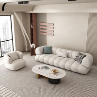 Juego de Sofás de Tela de Diseño Europeo Moderno y Lujoso, Seccional de 2 Plazas para Apartamento y Villa