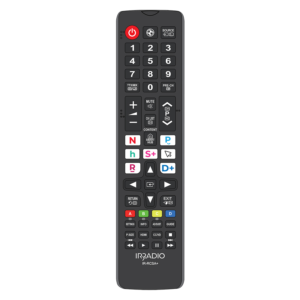 Dedicated IR <strong>Remote</strong> Control for All SAMSUNG <strong>TVs</strong> and SMART <strong>TVs</strong> Mod. IR-RCSA+ with 4 Buttons Learning <strong>Code</strong>