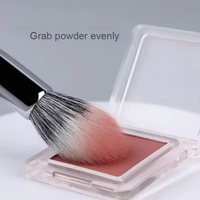Pinceau à blush de haute qualité, luxe, marque privée, en bois, poils de chèvre naturels blancs, pour le visage