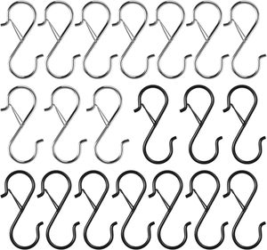 LEONTOOL Pcs <b>S</b> <b>Hooks</b> For Hanging With Safety Buckle Inch Heavy Duty Metal <b>S</b> Shaped Closet <b>Hook</b> Pot Rack <b>Hooks</b> For Hanging Plants - Product Image 1