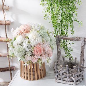 CallaFloral Ramo de Hortensias Artificiales Rosa y Morado, Decoración para Bodas, Flores Ligeras de Tela Tejida - Product Image 1