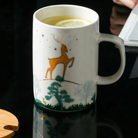 Tasse en céramique 3D tête d'animal, tasse à café et thé en céramique, tasses et soucoupes à thé, ensemble de tasses