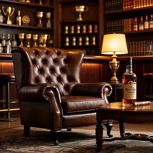 Colección de Sofás Chesterfield Tapizados en Cuero Personalizados para Muebles de Vestíbulo de Hotel, Villa, Cafetería, Restaurante, Hogar, <span class=keywords><strong>Pub</strong></span> Industrial Retro - Product Image 2