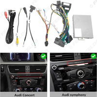 Adaptateur de faisceau de câblage de cordon d'alimentation de voiture 16 broches avec Canbus et LVDS pour Audi Q5/A4L/A1 (11-15) stéréo de garniture de niveau moyen/bas