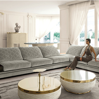 Furni style Light Luxury Modern Round Einfacher High End Edelstahl Couch tisch für Wohnzimmer Apartment