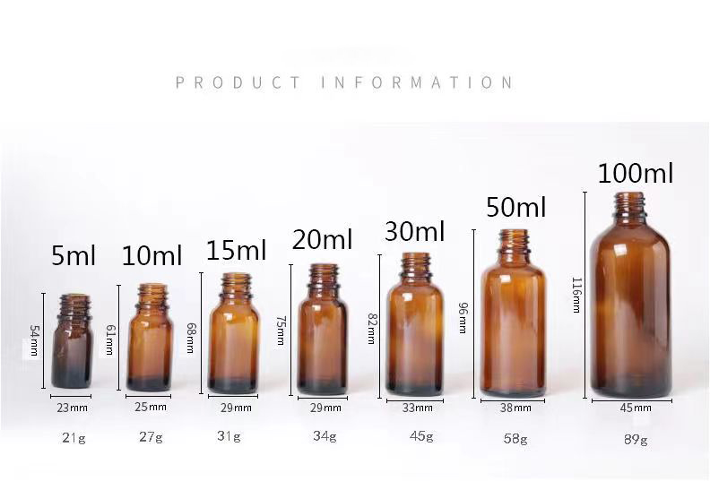 10~250ml Amber glass Bottles chemical Titer bottle