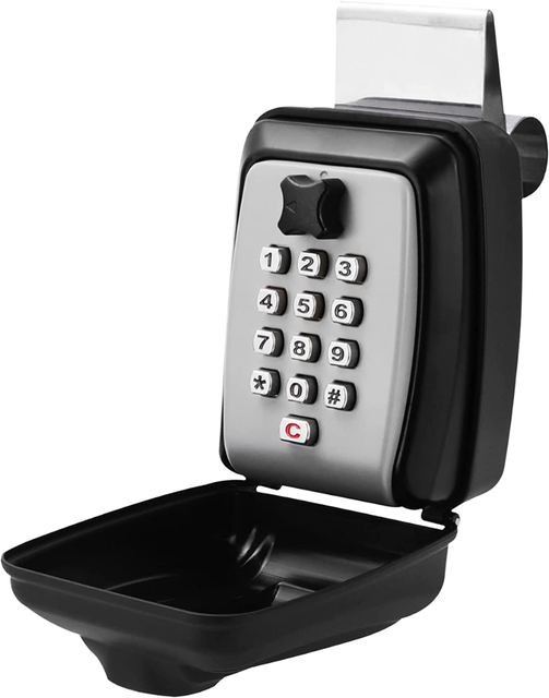 AJF AJF-KB015H 11-Button Combination Lock Box with Anti-Theft Security Car Window Punch Buttons & Password 12x9.5x5CM