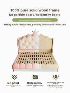 Letto <span class=keywords><strong>da</strong></span> Principessa in Vendita. Letto singolo lungo 1,5 metri. Letto Principessa per Camera <span class=keywords><strong>da</strong></span> Letto delle Bambine Nuovo Design di Letto in Legno a Forma di Cartone Animato - Product Image 5