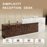 Comptoir de réception moderne de petite taille, luxueux, laqué brillant, table de réception pour salon de beauté, éclairage LED, comptoir de caisse personnalisé