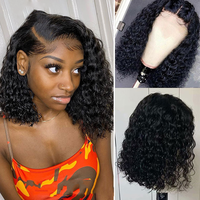 Perruques avec lacet frontal Hd frisées Cheveux humains Perruque brésilienne à lacet frontal en cheveux humains bruts bon marché Vendeur de cheveux humains pour femmes noires