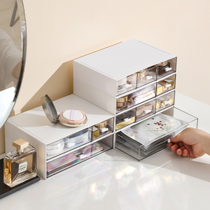 plastic home makeup storage organization Desktop daily sundries storage box Stackable jewelry storage drawers