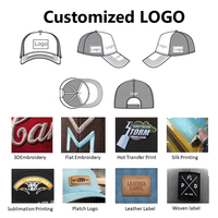 Gorras de malla unisex de 5 paneles estilo hip hop, gorras deportivas tipo trucker, venta al por mayor, gorras de alta calidad con logotipo personalizado bordado.