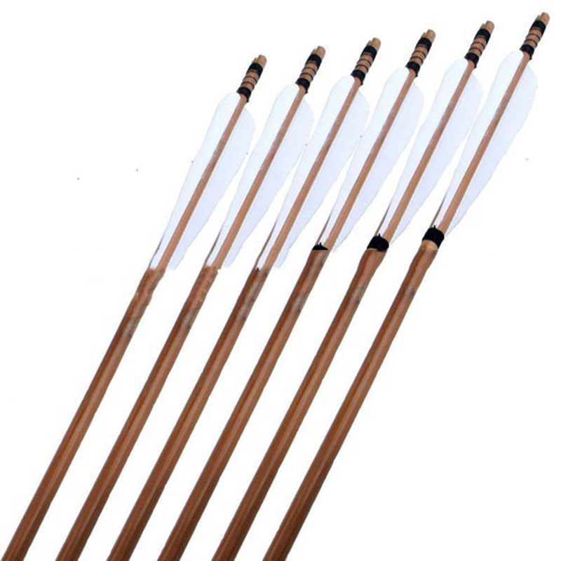 Tige de flèche universelle en bambou naturel, sport de tir à l'arc, bricolage, 33 pouces, 7mm, 8mm