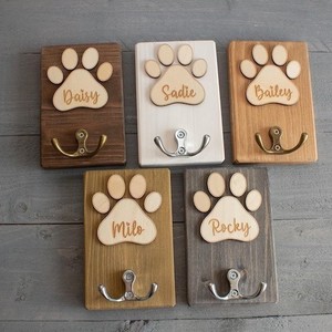 Personalized Dog Paw Wooden <b>Wall</b> <b>Hook</b> Rack Cute Home Decor For Living Room Bedroom Wardrobe - Product Image 1