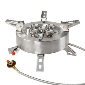 Fourneau de cuisson multi-combustibles pliable en métal pour l'extérieur, logo personnalisé, mini fourneau à gaz <span class=keywords><strong>portable</strong></span> pour le <span class=keywords><strong>camping</strong></span> - Product Image 1