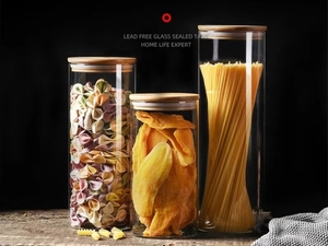 Hiện Đại Trong Suốt Lọ Thủy Tinh Bông Tăm Bông Hộp Nắp Kín Gia Vị Jar Multigrain Thực Phẩm Lưu Trữ <span class=keywords><strong>Container</strong></span> Đồ Dùng Nhà Bếp - Product Image 5