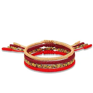 Tibetan Buddhist Woven Diamond Knot Lucky String Protection Bracelets