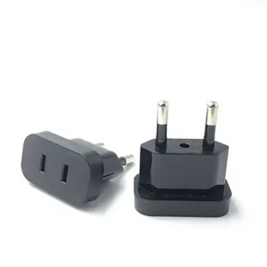 Adaptador de enchufe de alimentación de EE. UU. A UE, Europeo, convertidor de enchufe de viaje, enchufe eléctrico, 1 ud.