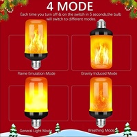 Ampoules LED effet flamme, 4 modes de clignotement, culot E26/E27, ampoule à effet flamme pour décorations d'Halloween en extérieur