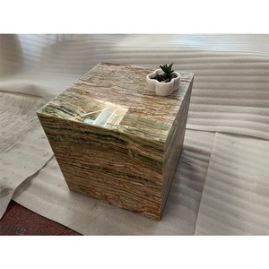 <strong>Bamboo</strong> Green Jade Onyx Side Cubic Coffee Table Onix Block <strong>Furniture</strong> Natural Stone Cube Onyx Marble Table Top - Product Image 4