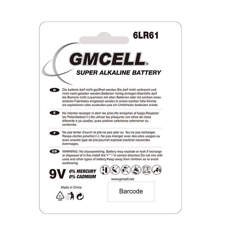 Batería de 9 voltios con excelente precio 6lr61 Batería alcalina 9 v 9 v pairdeer batería