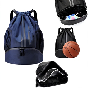 Custom Logo Sports Drawstring Backpack Linen Lined <b>Swim</b> Gym <b>Bag</b> with Wet-Proof Pocket and Shoe Compartment for Women and Men <b>Bag</b> - Product Image 4