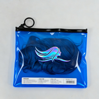 Bolsa de Embalaje con Cierre de Cremallera para Extensiones de Cabello, Bolsa de PVC Esmerilada con Logotipo Personalizado para Accesorios para el Cabello, Bolsa con Cierre Hermético para Paquetes de Pelucas de 26 Pulgadas