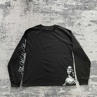 T-shirt décontracté à manches longues 100 % coton personnalisé MT1659, coupe droite, épaules tombantes, coupe ample, anti-plis, respirant, imprimé sérigraphié
