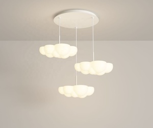 Luz colgante LED acrílica Simple moderna, diseño de luz colgante en forma de nube para dormitorio de habitación de niños - Product Image 3