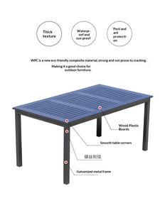<span class=keywords><strong>Table</strong></span> de salle à manger <span class=keywords><strong>en</strong></span> plastique anti-corrosion, chaises d'extérieur, <span class=keywords><strong>table</strong></span> de cour, <span class=keywords><strong>table</strong></span> longue de balcon, <span class=keywords><strong>table</strong></span> carrée moderne pour restaurant - Product Image 6