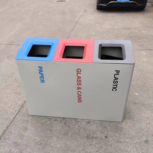 Contenedor de <span class=keywords><strong>Reciclaje</strong></span> Interior de 3 <span class=keywords><strong>Compartimentos</strong></span> con Tapa de Cierre Suave Silencioso, <span class=keywords><strong>Cubo</strong></span> de <span class=keywords><strong>Basura</strong></span> de Metal con Recubrimiento en Polvo - Product Image 3