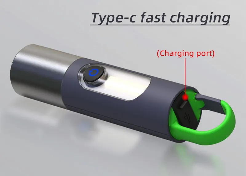 Светодиодный фонарик с регулируемым фокусом, водонепроницаемый Карманный перезаряжаемый фонарь типа C для палатки, 4 режима