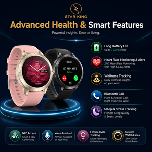 Nuevo <span class=keywords><strong>Reloj</strong></span> <span class=keywords><strong>Inteligente</strong></span> Económico para <span class=keywords><strong>Mujer</strong></span> 2026, 1.36 Pulgadas, Llamadas BT, 3 Pro, Carga Inalámbrica, Monitoreo de Salud, Pantalla IPS - Product Image 3