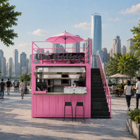 Conteneur mobile de 10 pieds pour restauration rapide, mini-bar à café, design moderne, conteneur maritime modifié pour l'extérieur, cafés, boutiques éphémères