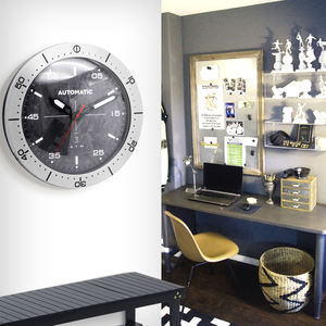 Horloge murale montre de luxe <span class=keywords><strong>en</strong></span> métal, style montre moderne, personnalisé, noir et <span class=keywords><strong>Orange</strong></span>, 14 pouces, <span class=keywords><strong>d</strong></span>écoration pour <span class=keywords><strong>la</strong></span> maison - Product Image 4